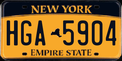 NY license plate HGA5904