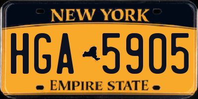 NY license plate HGA5905