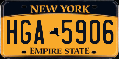 NY license plate HGA5906