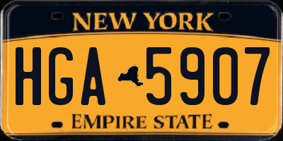 NY license plate HGA5907