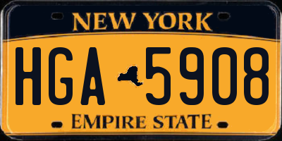 NY license plate HGA5908