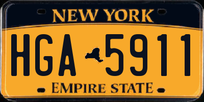 NY license plate HGA5911