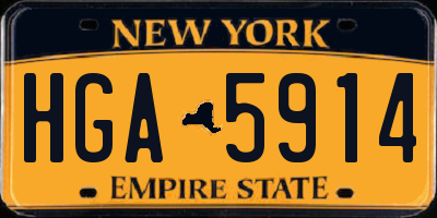 NY license plate HGA5914