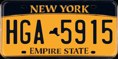 NY license plate HGA5915