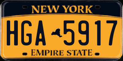 NY license plate HGA5917