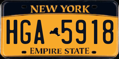 NY license plate HGA5918