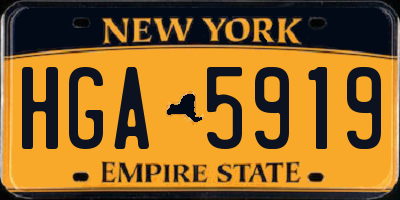 NY license plate HGA5919