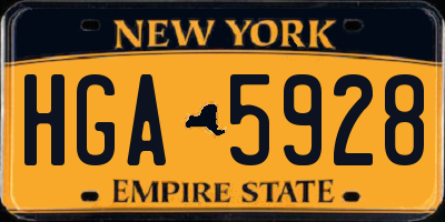 NY license plate HGA5928