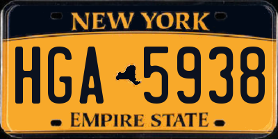 NY license plate HGA5938