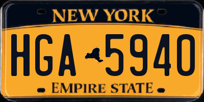 NY license plate HGA5940
