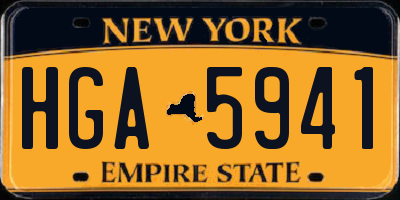 NY license plate HGA5941