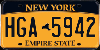 NY license plate HGA5942