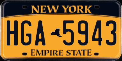NY license plate HGA5943