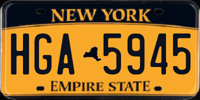 NY license plate HGA5945