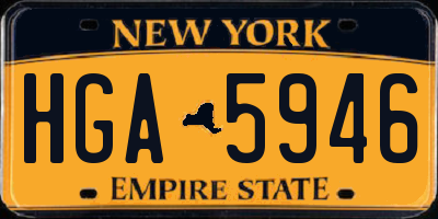 NY license plate HGA5946