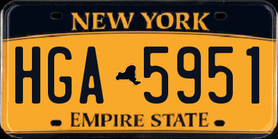 NY license plate HGA5951
