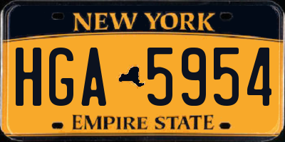 NY license plate HGA5954