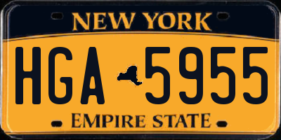 NY license plate HGA5955