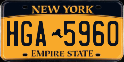 NY license plate HGA5960