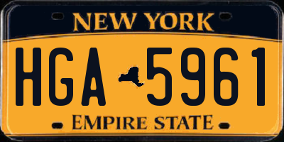 NY license plate HGA5961