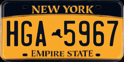 NY license plate HGA5967