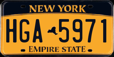 NY license plate HGA5971