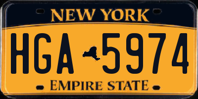 NY license plate HGA5974