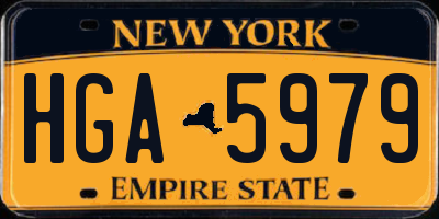 NY license plate HGA5979