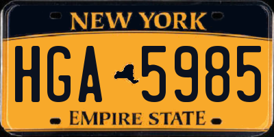 NY license plate HGA5985