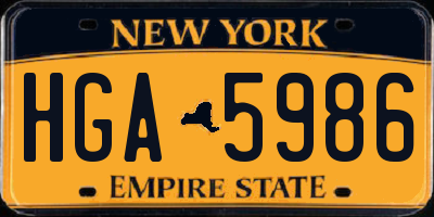 NY license plate HGA5986