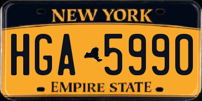 NY license plate HGA5990