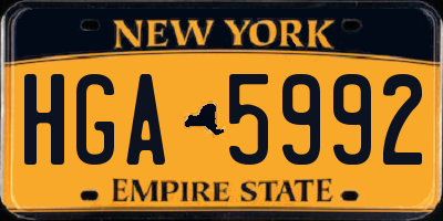 NY license plate HGA5992