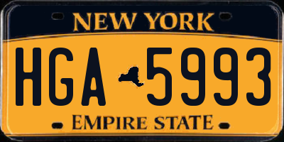 NY license plate HGA5993