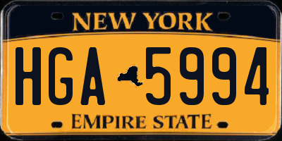 NY license plate HGA5994