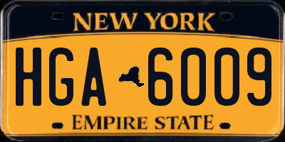 NY license plate HGA6009