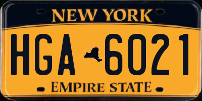 NY license plate HGA6021