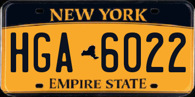 NY license plate HGA6022