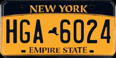 NY license plate HGA6024