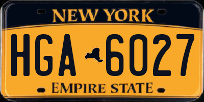 NY license plate HGA6027