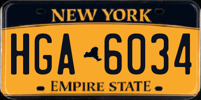 NY license plate HGA6034