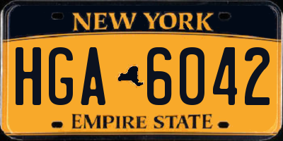 NY license plate HGA6042