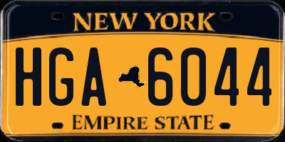 NY license plate HGA6044