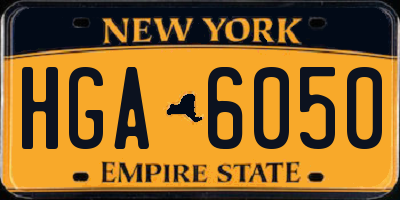 NY license plate HGA6050