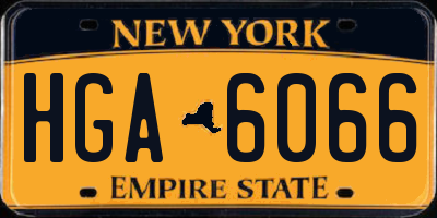 NY license plate HGA6066