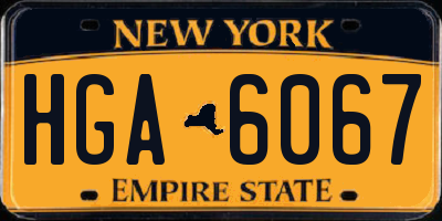 NY license plate HGA6067