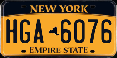 NY license plate HGA6076