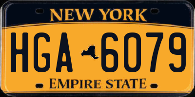 NY license plate HGA6079