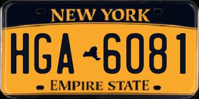 NY license plate HGA6081