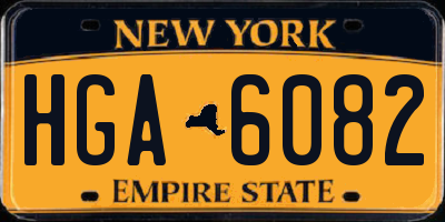 NY license plate HGA6082