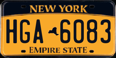 NY license plate HGA6083